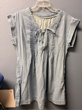Light Blue Tie-Neck Women's Dress